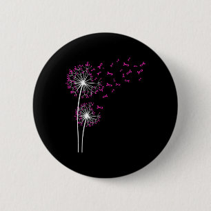 Dandelion Faith Hope Love Breast Cancer Awareness 6 Cm Round Badge