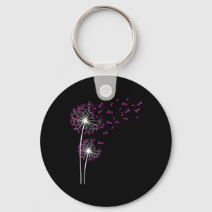 Dandelion Faith Hope Love Breast Cancer Awareness  Key Ring