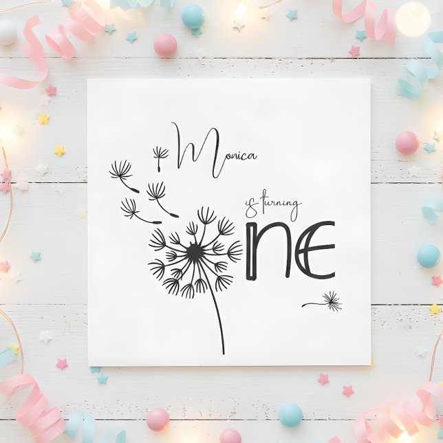 Dandelion first birthday napkin (Creator Uploaded)