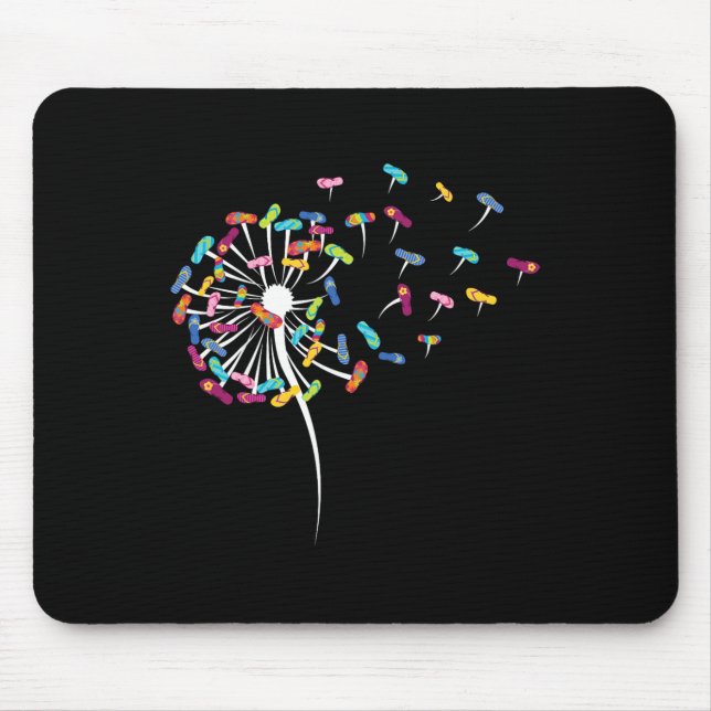 Dandelion Flip Flops Surfing Shirt For Beach  Mouse Pad (Front)