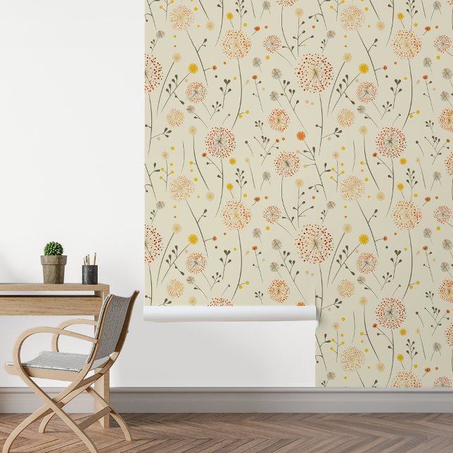 Dandelion Floral Orange Yellow Wallpaper (Creator Uploaded)