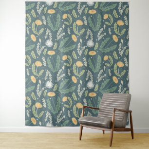 Dandelion Floral Weed Pattern Tapestry