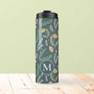 Dandelion Floral Weed Pattern Thermal Tumbler