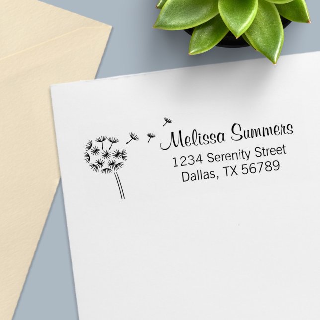 Dandelion Flower Parachutes Address Self-inking Stamp (Creator Uploaded)