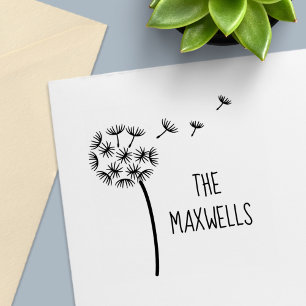 Dandelion Flower Parachutes Family Name Self-inking Stamp