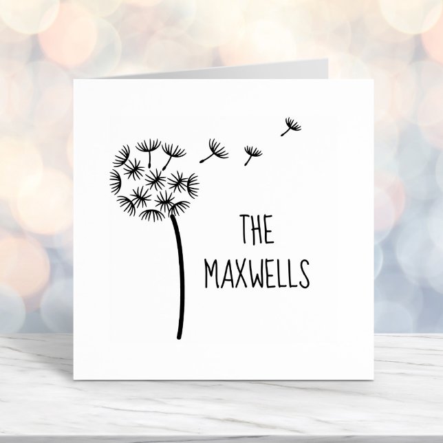 Dandelion Flower Parachutes Family Name Self-inking Stamp (Creator Uploaded)