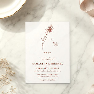 Dandelion Flower Terracotta Indie Botanical we do Invitation