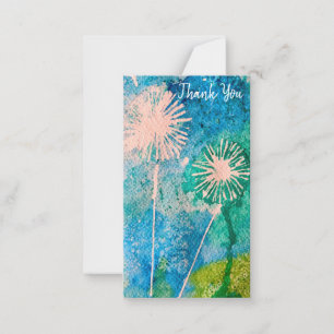 Dandelion flower watercolor art card