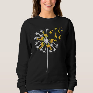 Dandelion Flying Giraffe Flower Wildlife Zookeeper Sweatshirt