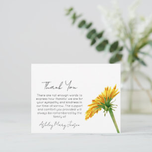 Dandelion Funeral Thank You Card Bereavement