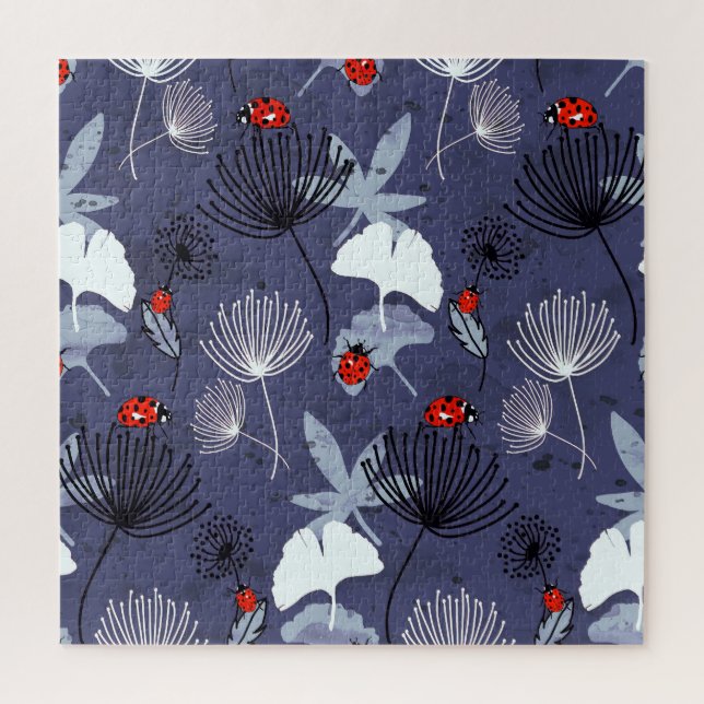 Dandelion Ginkgo: Abstract Hand Drawing Jigsaw Puzzle (Vertical)
