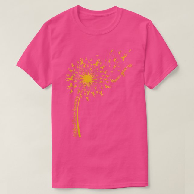 Dandelion Gold Ribbon Childhood Cancer Awareness S T-Shirt (Design Front)