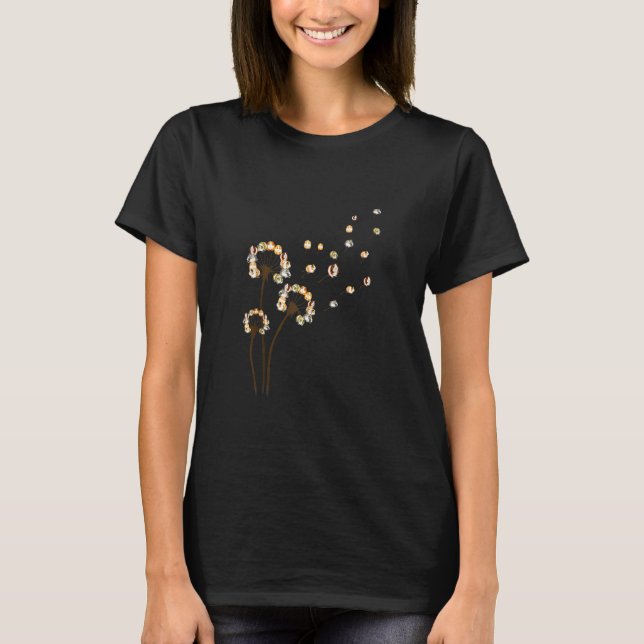 Dandelion Guinea Pig Flower, Floral Guinea Pig Tre T-Shirt (Front)