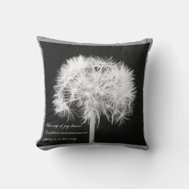Dandelion Haiku American MoJo Pillow (Front)