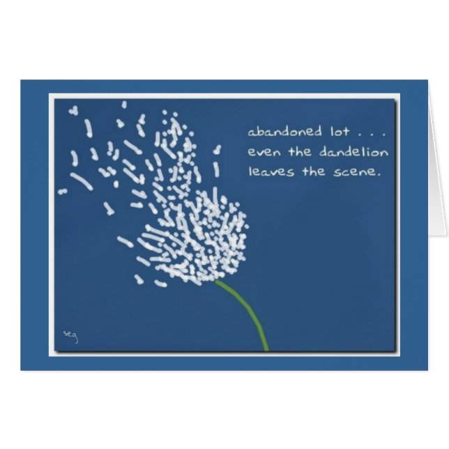 Dandelion Haiku Greeting/Note Card (Front Horizontal)