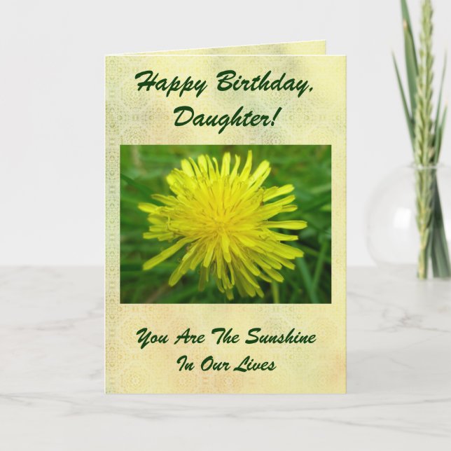 Dandelion Happy Birthday Daughter Card (Front)