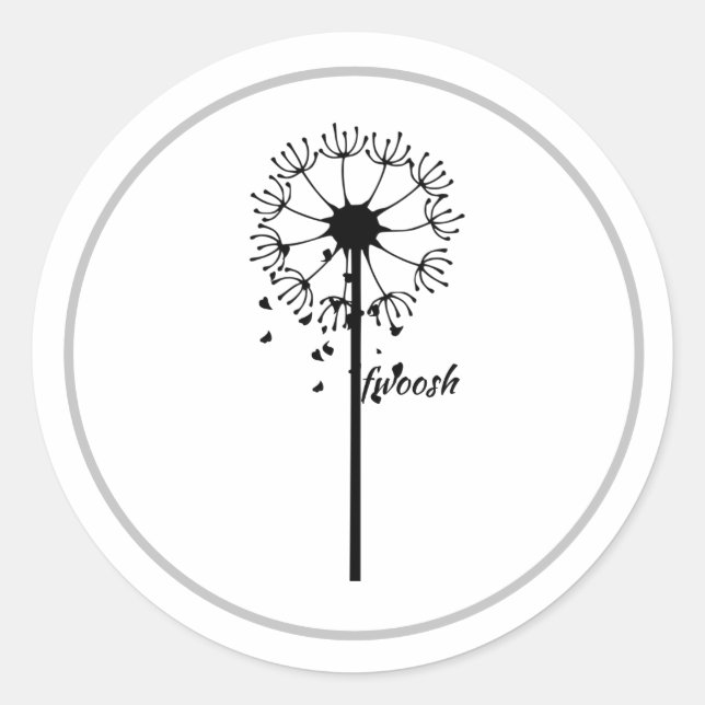 Dandelion in the Garden Wind Classic Round Sticker (Front)