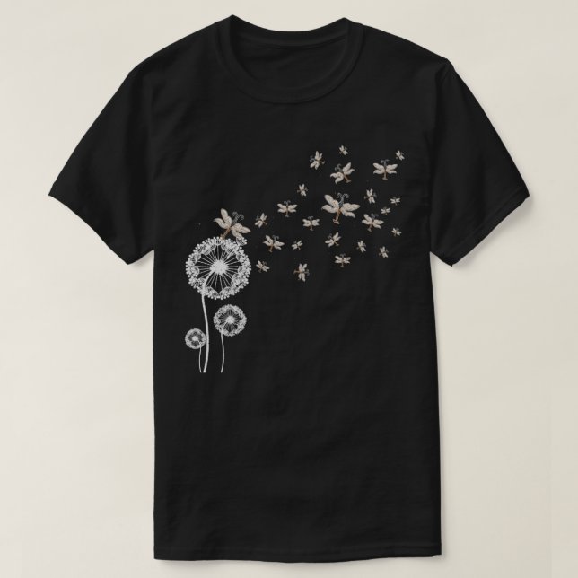 Dandelion Insect Dragonfly T-Shirt (Design Front)
