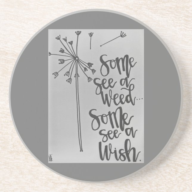 Dandelion inspiration - weed/wish coaster (Front)