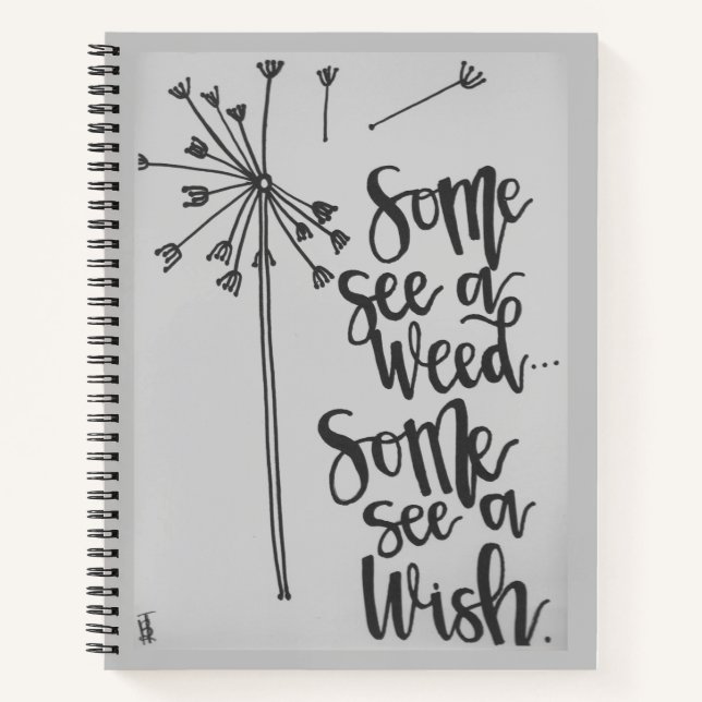 Dandelion inspiration - weed/wish notebook (Front)