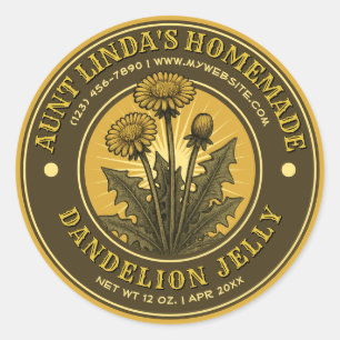 Dandelion Jelly Vintage Label Template