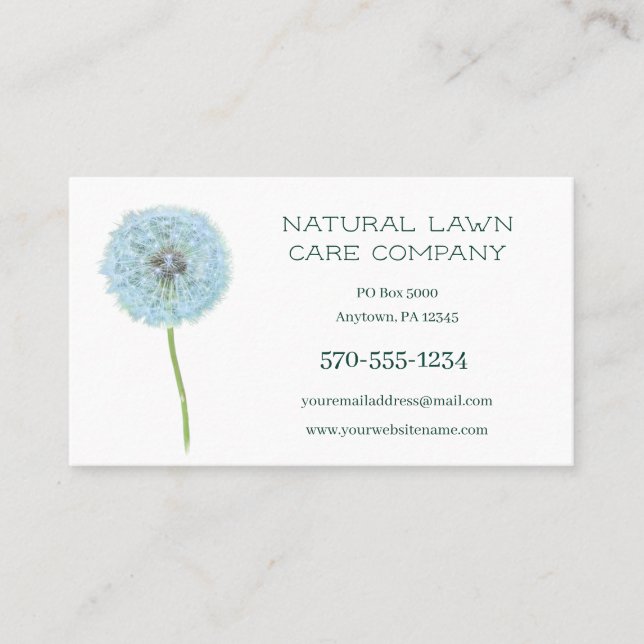 Dandelion Lawn Care Landscaping Landscaper Business Card (Front)