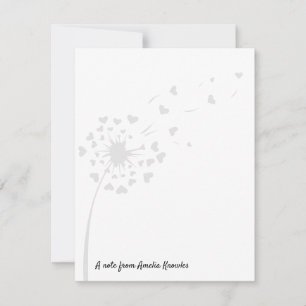 Dandelion Light Grey Cute Simple Script Name Chic Card