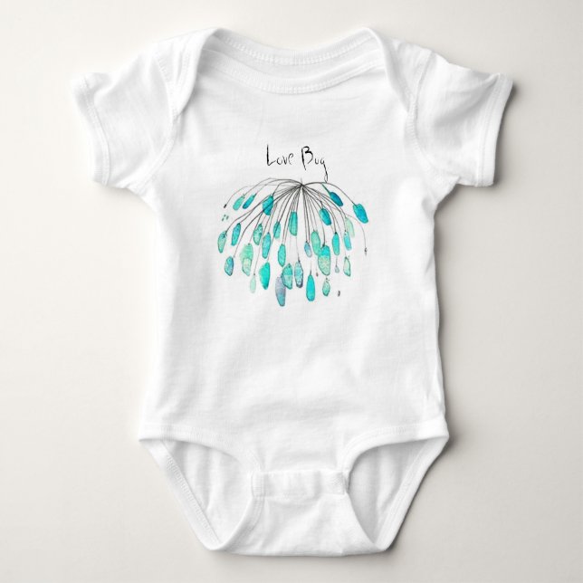 Dandelion Love Bug Onsie Baby Bodysuit (Front)