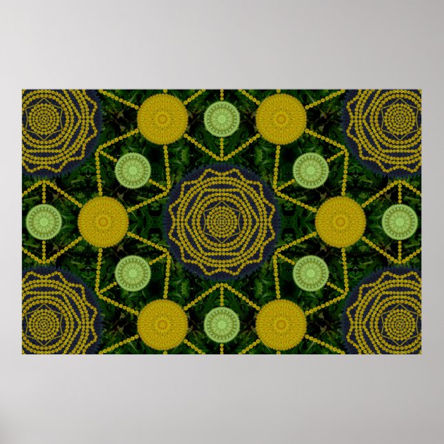 Dandelion Mandala Array Poster (Front)