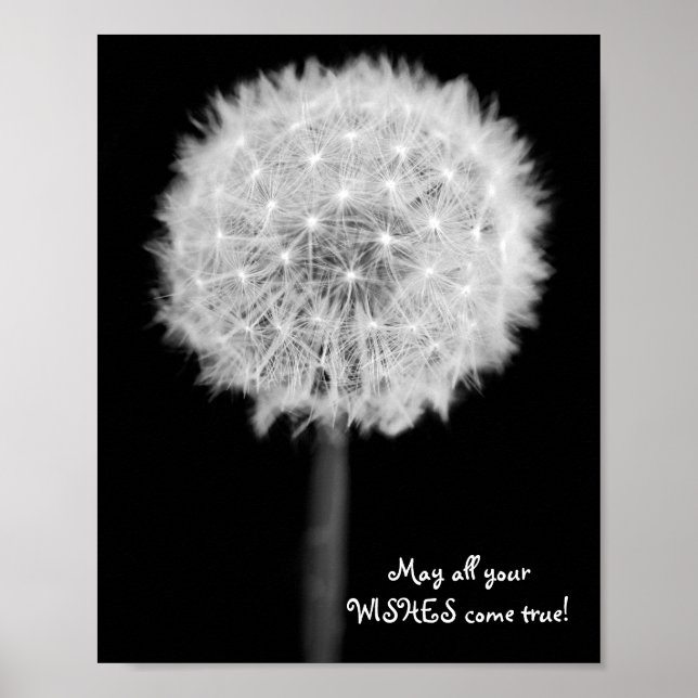 Dandelion "May all your wishes come true!" Poster (Front)