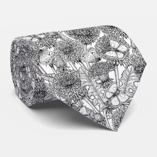 Dandelion meadow in black and white tie