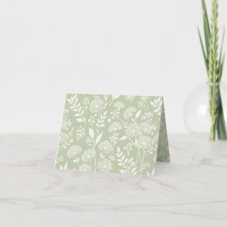 Dandelion Meadow Neutral - Soft Olive Thank You Card