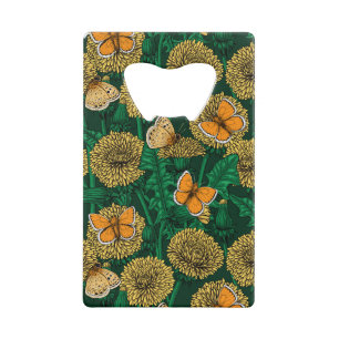 Dandelion meadow on dark green
