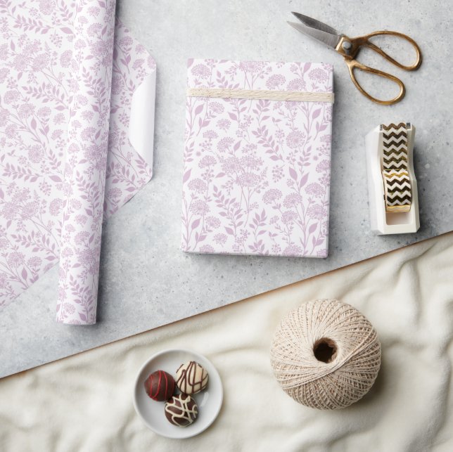 Dandelion Meadow Warm Lilac - Neutral Wrapping Paper (Crafts)