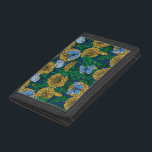 Dandelion medow trifold wallet<br><div class="desc">Vector seamless pattern with dandelions and common blue butterflies.</div>
