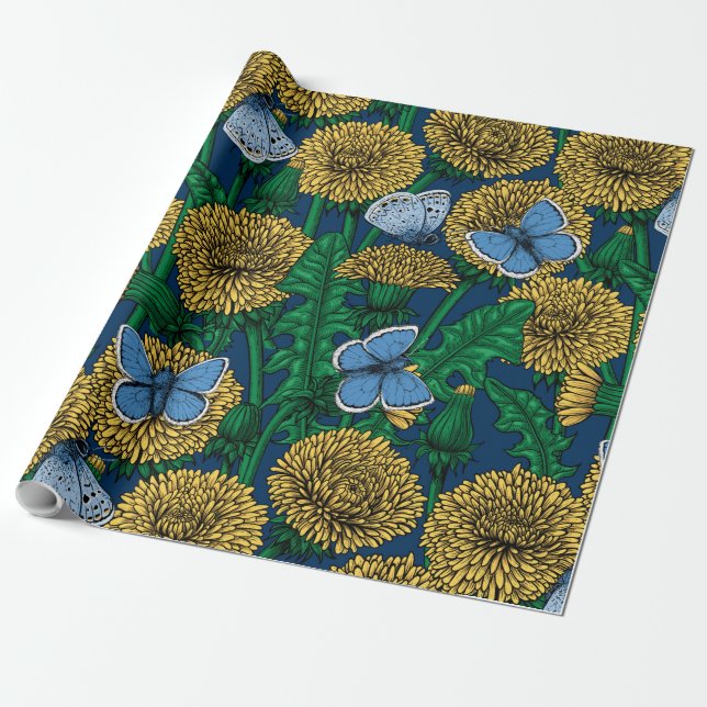 Dandelion medow wrapping paper (Unrolled)