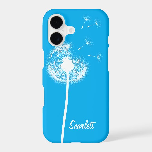 Dandelion Monogrammed Bright Blue iPhone 7 Plus (Back)