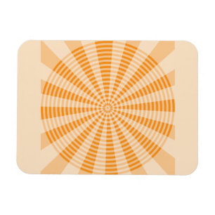 Dandelion, Orange Spiral, Boho Abstract Art Magnet