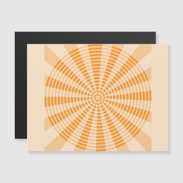 Dandelion, Orange Spiral, Boho Abstract Art Magnetic Invitation (Front/Back)
