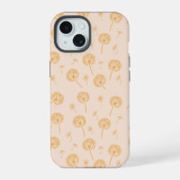 Dandelion Pattern iPhone 14 Tough Funda, Brillante