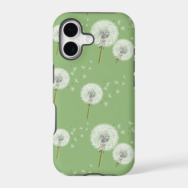 Dandelion Pattern on Green Background (Back)