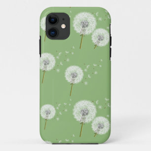 Dandelion Pattern on Green Background Case-Mate iPhone Case