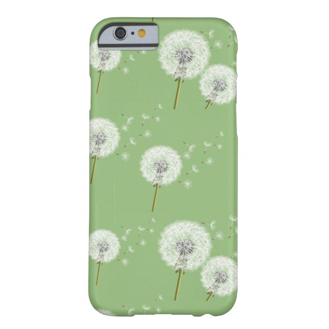 Dandelion Pattern on Green Background Case-Mate iPhone Case (Back)