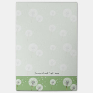 Dandelion Pattern on Green Background Post-it Notes
