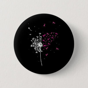 Dandelion Pink Ribbon Cool Breast Cancer Awareness 6 Cm Round Badge