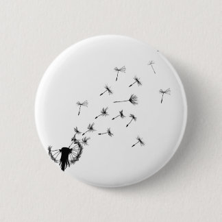 Dandelion puff in the wind 6 cm round badge