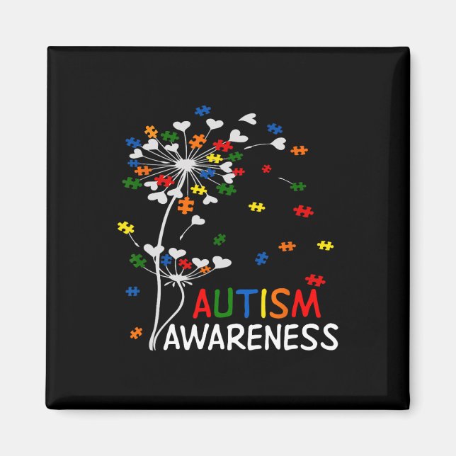 Dandelion Puzzle Piece Cool Autism Awareness Gift  Magnet (Front)