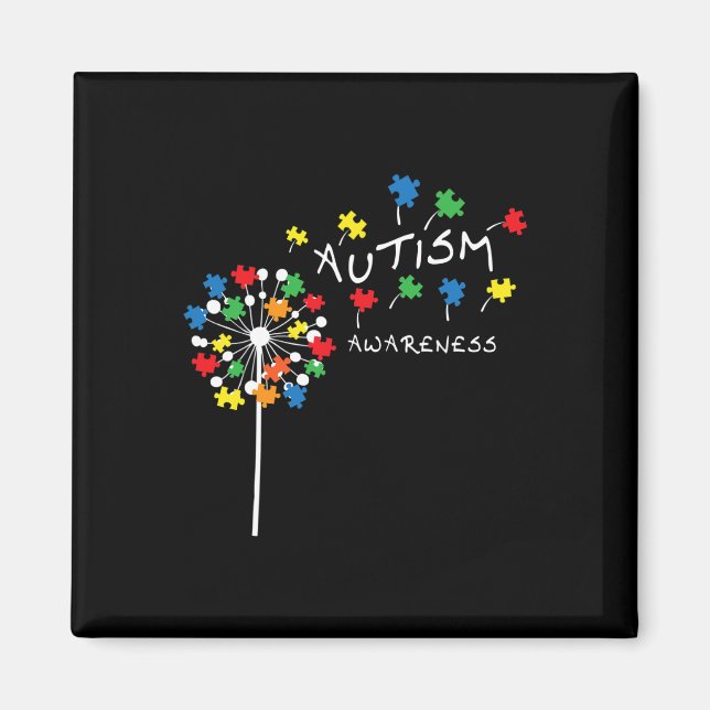 Dandelion Puzzle Piece Cool Autism Awareness Gift  Magnet (Front)