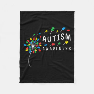 Dandelion Puzzle Piece Cool Autism Boys Girls Kids Fleece Blanket