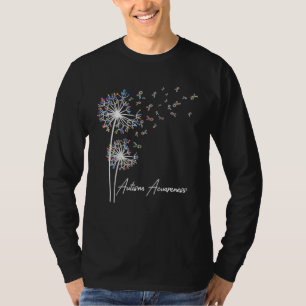 Dandelion Ribbon Puzzle Piece Autism Awareness T-Shirt